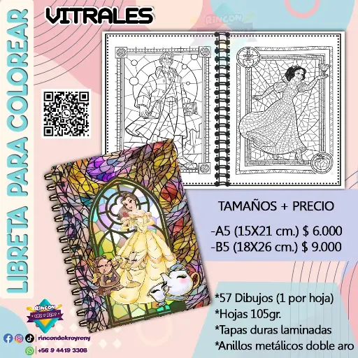 Libreta para Colorear Vitrales